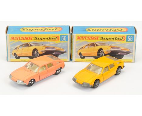 Matchbox Superfast 56a BMC Pininfarina pair (1) salmon pink body with low arches, ivory interior, bare metal base, solid 5-sp