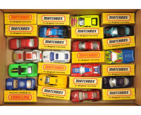 Matchbox Superfast a group of 1980's &amp; 1990's issues in yellow and red graph paper style boxes to include MB67 Lamborghin