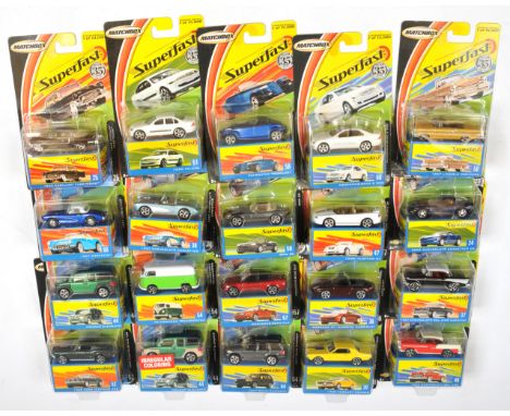 Matchbox Superfast 35 Years Anniversary models to include 38 1957 Chevrolet Corvette - metallic blue; 39 1968 Mercury Cougar 