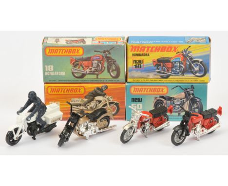 Matchbox Superfast Motorcycle group (1) 18b Hondarora Motorcycle (Honda CB750)&nbsp; - red frame, chrome engine with chrome h