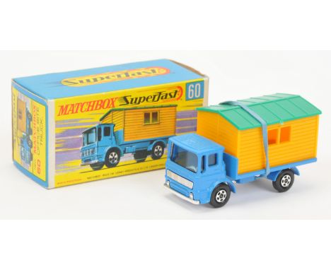 Matchbox Superfast 60b Leyland Site Hut Truck (Superfast 60a) - dark blue body, light blue windows, chrome grille &amp; singl