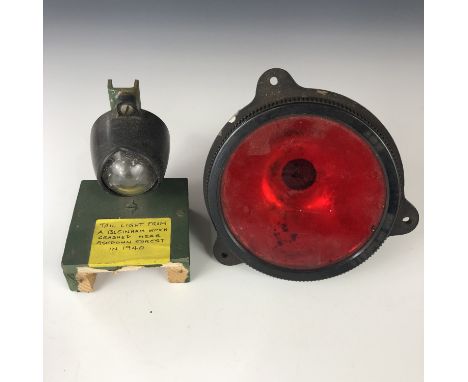 A Second World War RAF Blenheim tail light from an aircraft which crashed near Ashdown Forest on 1940, together with an Air M