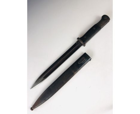 A German Third Reich S84/98 bayonet, stamped WKC and dated 1939, in matching scabbard