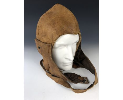 A Great War US Air Service Splading type leather flying helmet