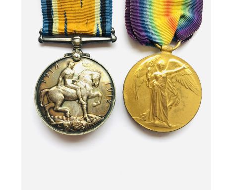 British War and Victory Medals to 60877 Pte W E Botham, Notts &amp; Derby R