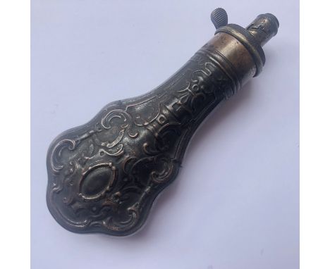 A Victorian Hawksley pistol powder flask