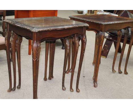 TWO NEST OF TABLES AND A STANDARD LAMP