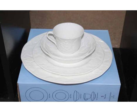 FIVE PIECE WEDGWOOD SET
in original boxes, including plates, bowls, tea cups and saucers