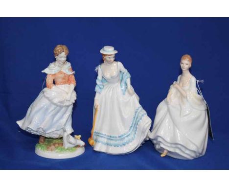 TWO ROYAL DOULTON FIGURES
comprising of 'Megan' HN3306, and 'Summertime' HN3137, along with a Royal Worcester figure of 'A Fa