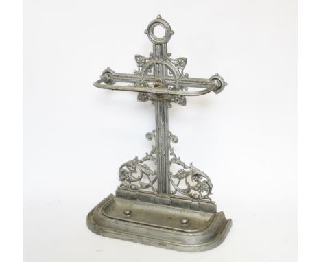 A 20th century Coalbrookdale style cast iron stick stand, 78cm H