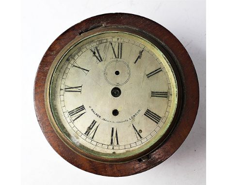 A 19th century single fusee eight day rosewood wall clock, of chronometer type, with silvered Roman numeral dial signed J. Wa