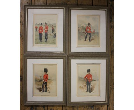 A collection of Victorian and later military prints, to include; The 2nd, The Queen's (Royal West Surrey), Royal Marine Light