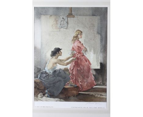 William Russel Flint: a pencil signed limited edition print produced by the Medici Society, "Two Models", with artists proof 