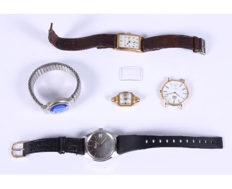Six wristwatches, various, including a 9ct gold cased Wyler wristwatch and an Eterna 14ct gold cased wristwatch