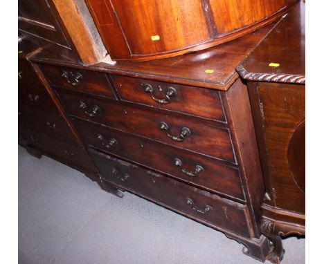 A Georgian mahogany chest of two short and three long graduated drawers, on bracket feet, 39" wide