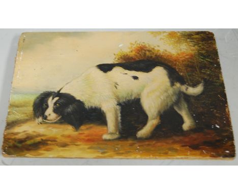 After Landseer - Hunting Hound, oil on panel, indistinctly signed J Gadoth
