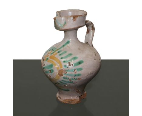Small ceramic pourer from Caltagirone, Late 19th century H 15cm     Late 19th century   H 15cm     Late 19th century  