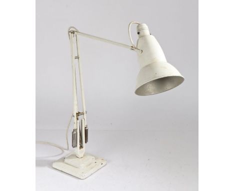 A 20th century anglepoise desk lamp in white. 95cm tall when fully extended.