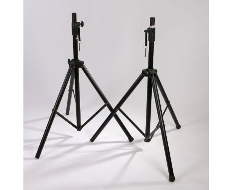 A pair of Ed Sheeran's amplifier tripods, in black with bar legs. This lot comes with the certificate of authenticity. Proven