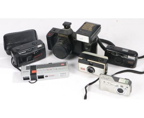 Cameras to include Tamashi, Olympus Shoot &amp; Go, HP Photosmart, Halina Autolite, Kodak Advantix 4100ix, Kodak Instamatic 1