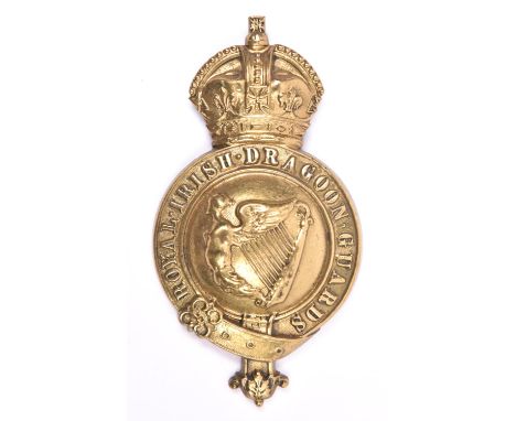 A post 1902 martingale badge of the 4th Royal Irish Dragoon Guards. GC (all fittings removed)  £30-50 