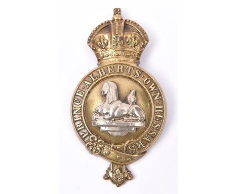 A post 1902 martingale badge of the 11th Prince Albert's Own Hussars. GC (all fittings missing) £30-50