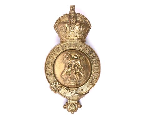A post 1902 martingale badge of the 1st Royal Dragoons, with all fittings intact. Near VGC  £40-60 