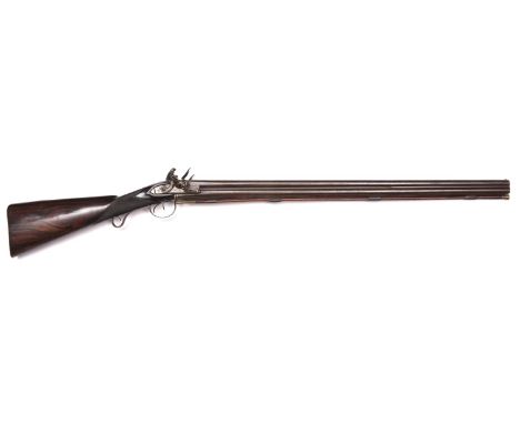 An 18 bore double barrelled over and under flintlock sporting gun, by Tatham &amp; Egg, c 1810, 48" overall, round twist barr