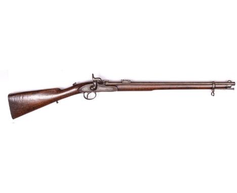 A .451" Westley Richards "Monkey Tail" breech loading percussion carbine, 41½" overall, barrel 25", number 3839, B'ham proved