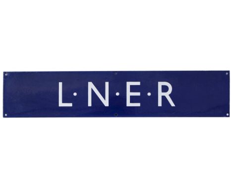 LNER DR Poster Heading LNER enamel double royal poster board heading measuring 28in x 5.75in. In excellent condition.