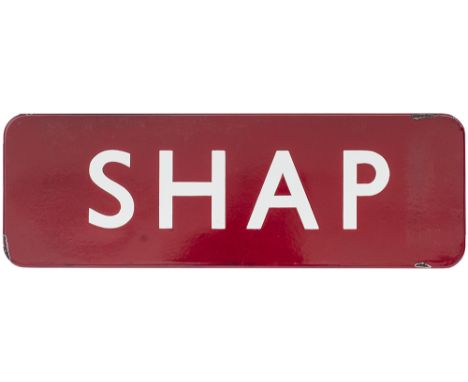 BR(M) FF Shap BR(M) FF enamel signal box board SHAP from the former Midland Railway box situated on the station platform of t