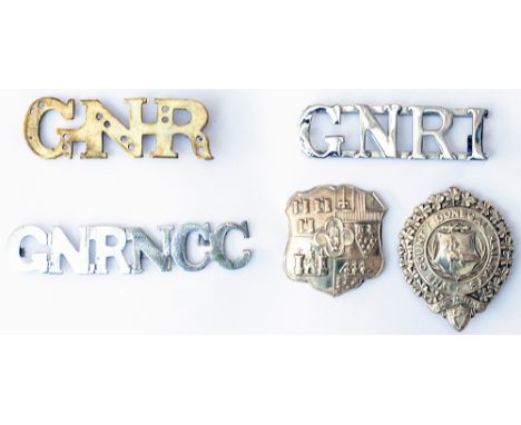 Irish GNRI, County Donegal etc x5 A Collection of 5 Irish Railway badges to Include; GNR, GNRI, GNRNCC, GNRI Helmet plate and