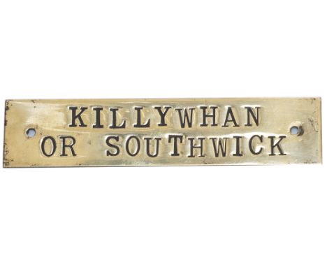 LMS Killywhan Or Southwick LMS brass signal box shelf plate KILLYWHAN OR SOUTHWICK from Maxwelltown Signal Box and gives the 