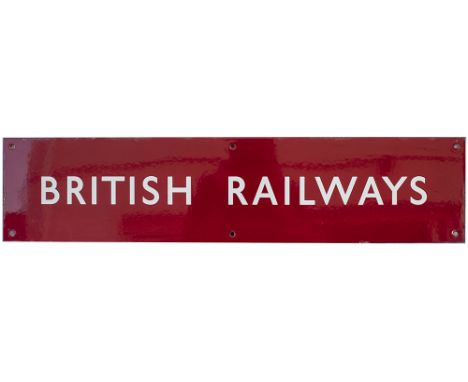 MR(M) DR Poster Heading BR(M) Double Royal enamel Poster Heading BRITISH RAILWAYS measuring 25in x 5.75in. In excellent condi
