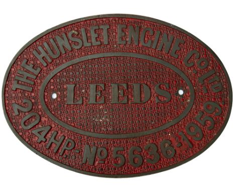 HE 5636 1959 ex D2587 Worksplate THE HUNSLET ENGINE CO LTD LEEDS 204 HP No5636 1959 ex British Railways Class 05 0-6-0 Diesel
