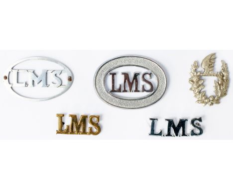 A Collection of 5 London Midland &amp; Scottish Railway badges to Include; an previously unseen LMS Art Deco style oval nicke