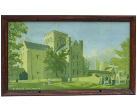 St Cross Winchester Hubbard Carriage print ST CROSS WINCHESTER by Hesketh Hubbard from the Southern Railway Series. In good c