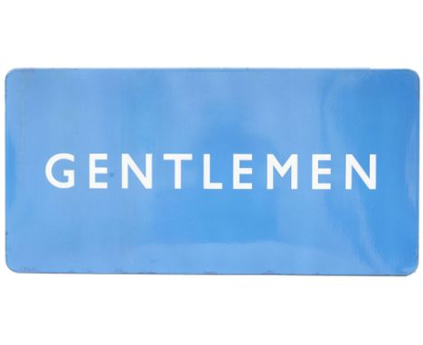BR(SC) FF Gentlemen BR(SC) FF enamel railway sign GENTLEMEN measuring 36in x 18in. In very good condition with a few restored