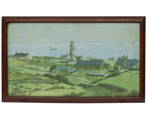 St Catherines Lighthouse Hubbard Carriage print ST CATHERINES LIGHTHOUSE IOW by Hesketh Hubbard from the Southern Railway Ser