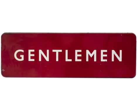 BR(M) FF Gentlemen (double sided) BR(M) FF enamel railway sign GENTLEMEN. Double sided and both sides in good condition with 
