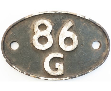 86G Shedplate 86G Pontypool Road 1950-1967 with sub sheds Abergavenny 1954-1958, Branches Fork to 1953 and Pontrilas to 1953.