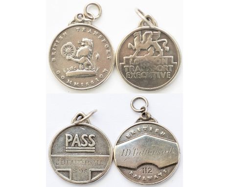 A pair of silver free passes issued to James Denis Tattersall (1914-1980): BRITISH TRANSPORT COMMISSION No 112 in very good c