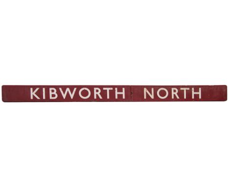 BR(M) FF Kibworth North BR(M) FF enamel signal box board KIBWORTH NORTH from the former Midland Railway signal box between Le