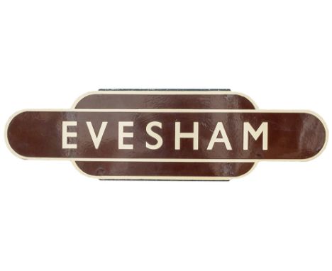 BR(W) HF Evesham Totem BR(W) HF EVESHAM from the former Great Western Railway station between Oxford and Worcester and also u