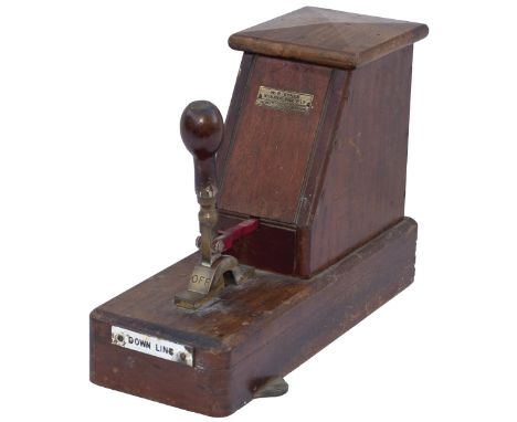 Preece/Sykes Block Switch Preece type Block Switch with WR SYKES brass makers plate and enamel plate DOWN LINE. From around t