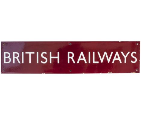 BR(M) DR Poster Heading (large letters) BR(M) Double Royal enamel Poster Board Heading BRITISH RAILWAYS. In very good conditi