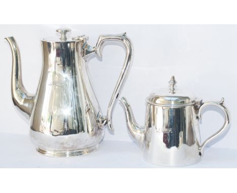 LNER Coffee Pot &amp; Teapot London &amp; North Eastern Railway silverplate large Coffee Pot and Teapot, both marked LNER on 