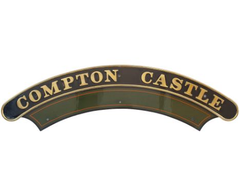 GWR Compton Castle ex 5099, 5072, 5047 Nameplate COMPTON CASTLE ex GWR Collett Castle 4-6-0 built at Swindon in 1936 numbered