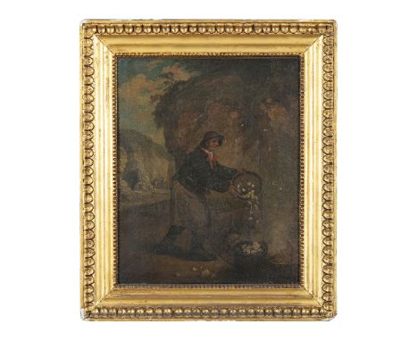 STYLE OF GEORGE MORLAND (19TH CENTURY) The Quarry Man Oil on canvas, 36x29cm; Together with early 19th Century School Coastal