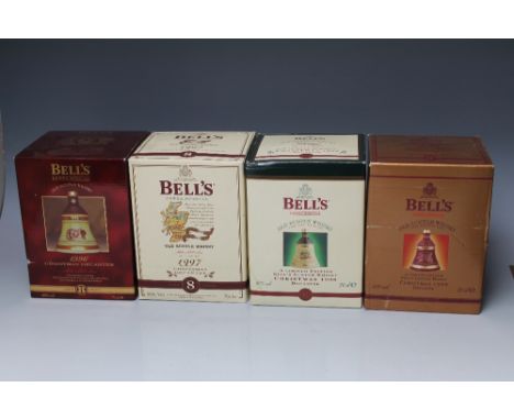 FOUR CHRISTMAS PRESENTATION BOXES OF BELLS EXTRA SPECIAL OLD SCOTCH WHISKY, consisting of years 1996,1997,1998 and 1999